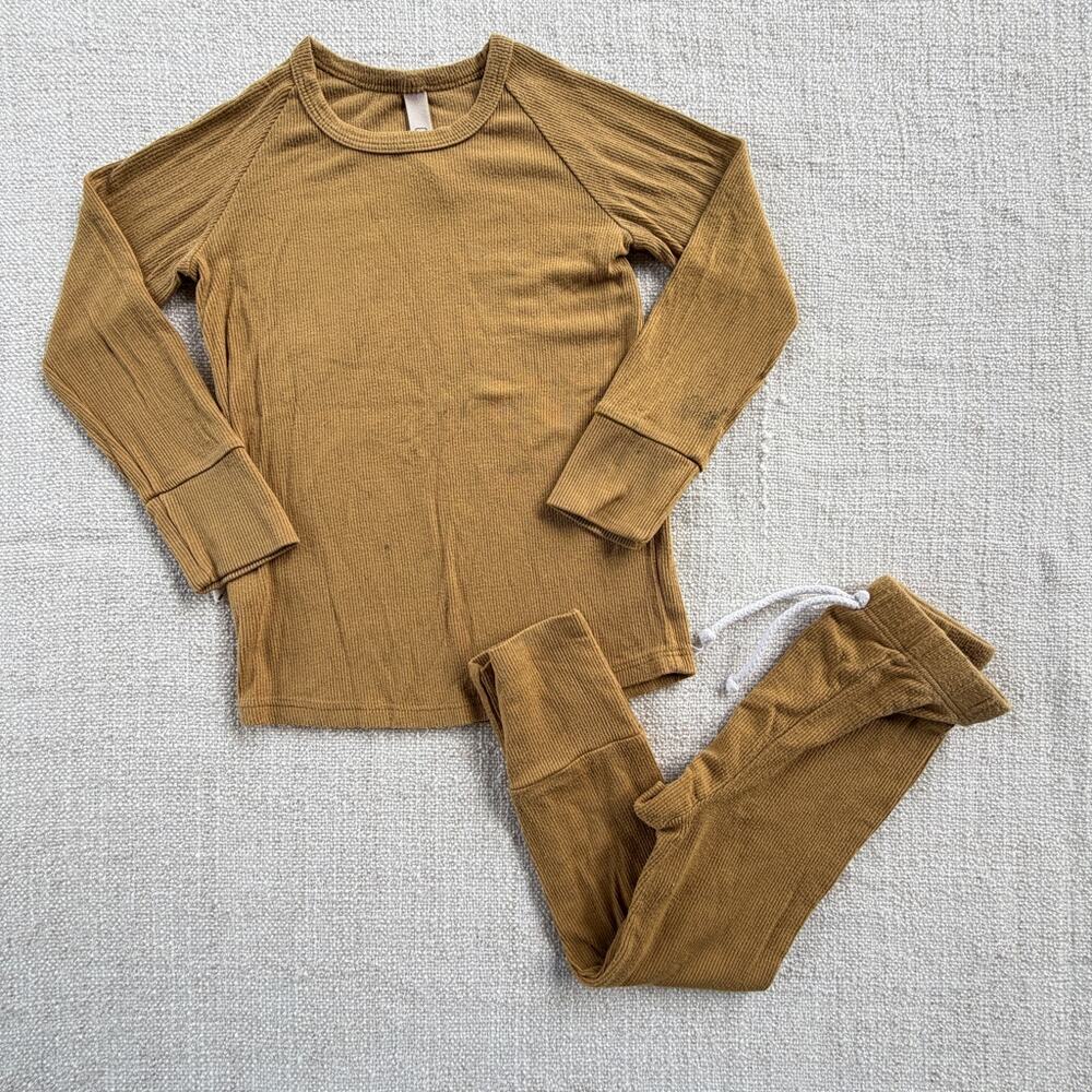 Childhoods Caramel Brown 95% Modal Ribbed Set PLAY 2T